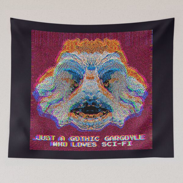 Item preview, Just a gothic gargoyle who loves sci fi - funny dystopian pop art designed and sold by Xdelacra.