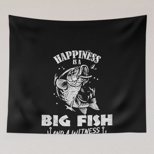 Item preview, Happiness is A Big Fish And A Witness Funny Retro Fisherman designed and sold by ACHRAF877.