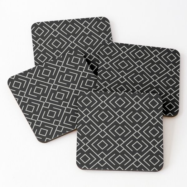 Item preview, Black and Green Shape Mosaic Pattern 4 - Pratt and Lamberts 2022 Color of the Year Gray Mist 419B designed and sold by ColorOfTheYears.