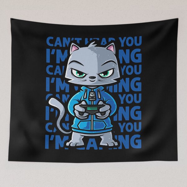 Item preview, Can't Hear You I'm Gaming - Nerd Kitten Cat Gaming design designed and sold by theodoros20.