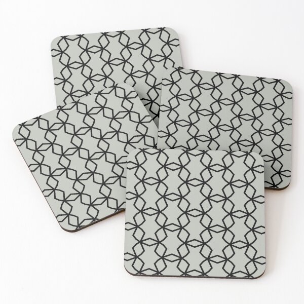 Item preview, Black and Gray Green Shape Mosaic Pattern - Pratt and Lamberts 2022 Color of the Year Gray Mist 419B designed and sold by ColorOfTheYears.