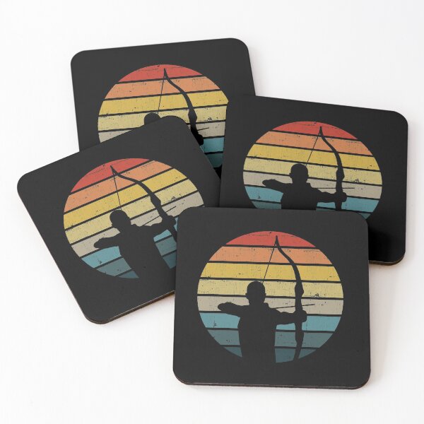 Item preview, Archery Silhouette On A Distressed Retro Sunset print designed and sold by theodoros20.