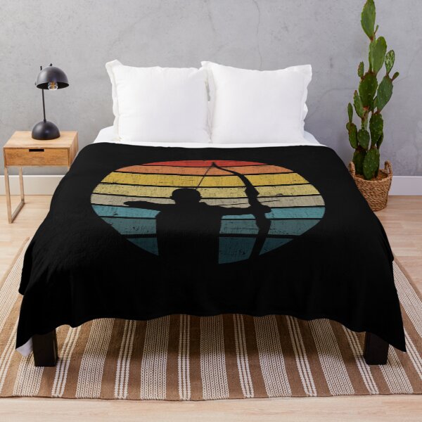 Item preview, Archery Silhouette On A Distressed Retro Sunset print designed and sold by theodoros20.