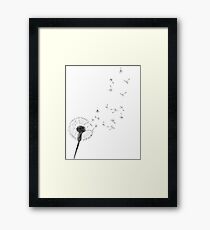 Schwarzweiss-Drucklöwenzahndruck-skandinavische unbedeutende Dekorwandkunst-Schwarzlöwenzahnauszugswandkunst-nordischer Designlöwenzahn Gerahmtes Wandbild