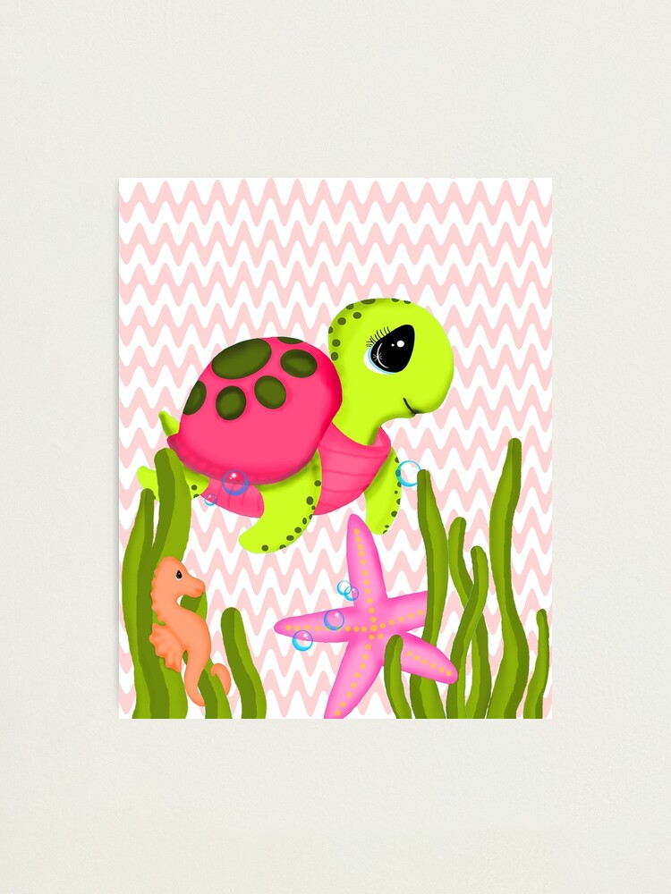 Alternate view of Pink Sea Turtle Zig Zags Photographic Print