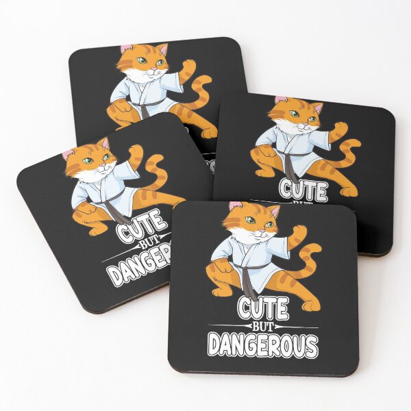 Item preview, Cute But Dangerous Karate Cat Kimono Black Belt designed and sold by Cedinho.