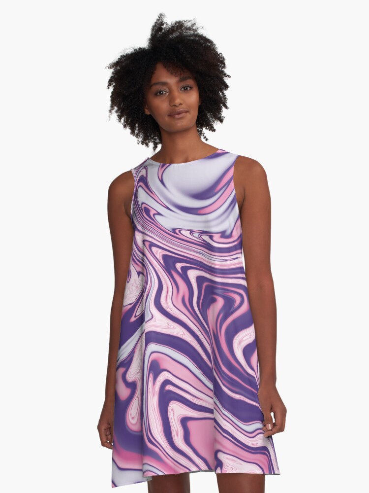 Groovy 70s style Marble Swirls in Purple and Pink
