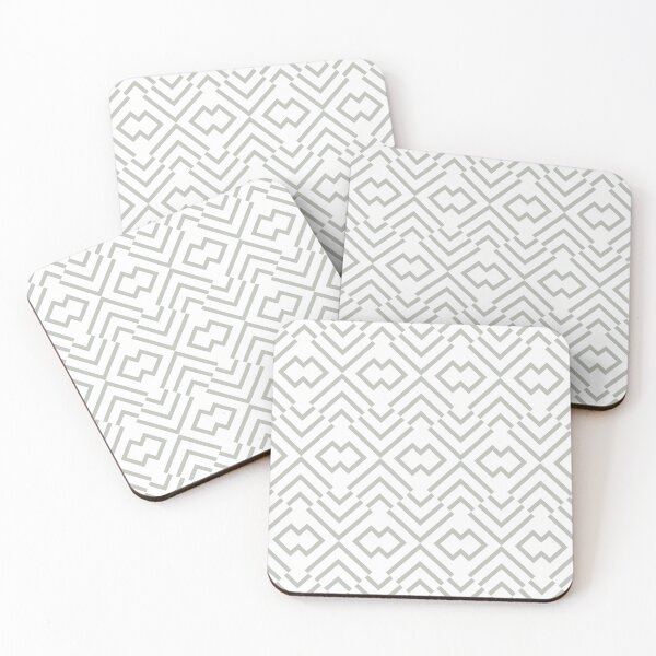 Item preview, Green and White Art Deco Shape Pattern - Pratt and Lamberts 2022 Color of the Year Gray Mist 419B designed and sold by ColorOfTheYears.