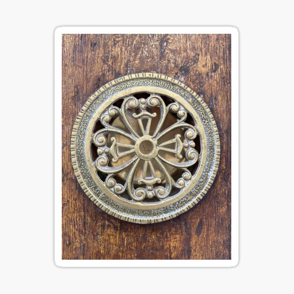 Old door bronze peephole Pegatina
