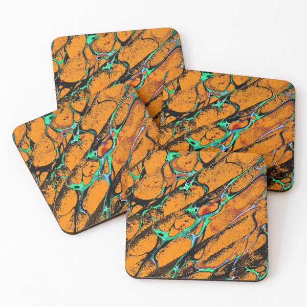 Item preview, Water Teal Creeks On Orange Marble  designed and sold by Teetans.