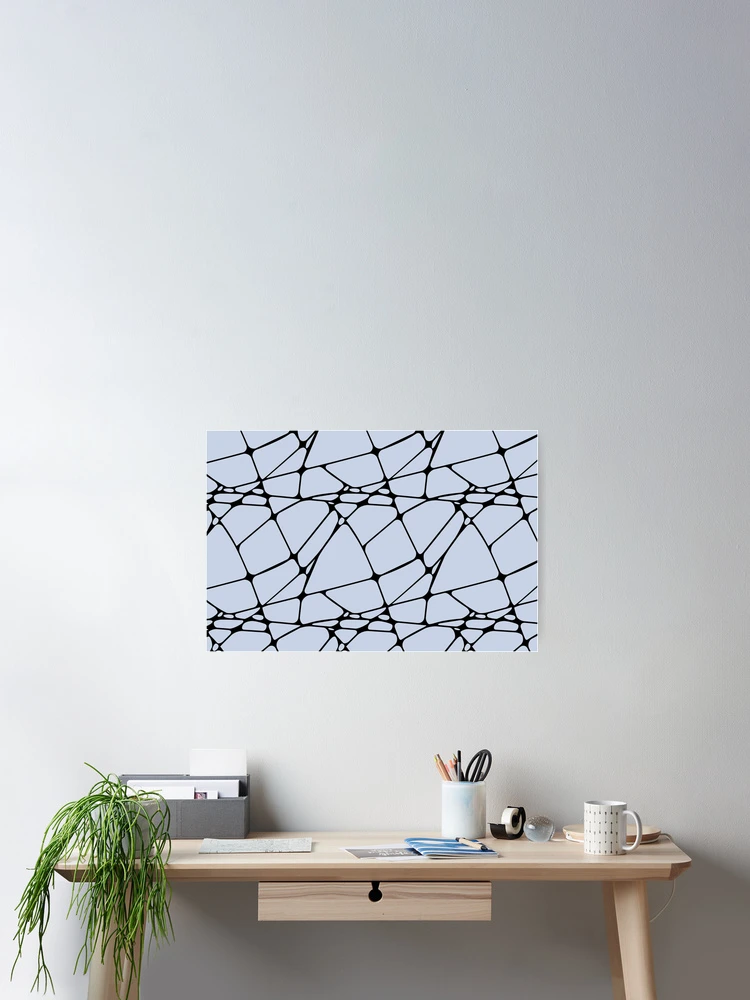 Thumbnail 2 von 3, Poster, Black and Pastel Blue Mosaic Pattern 1 - Diamond Vogel 2022 Popular Colour Surf's Surprise 0593 designt und verkauft von ColorOfTheYears.