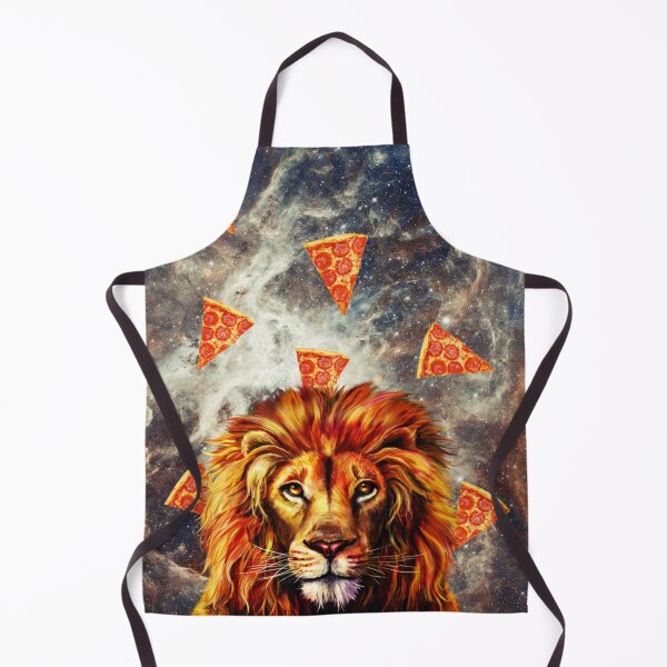 Item preview, Lion in flying pizza space, Lions, Wildlife, Collage Art, Surrealism designed and sold by avit1.
