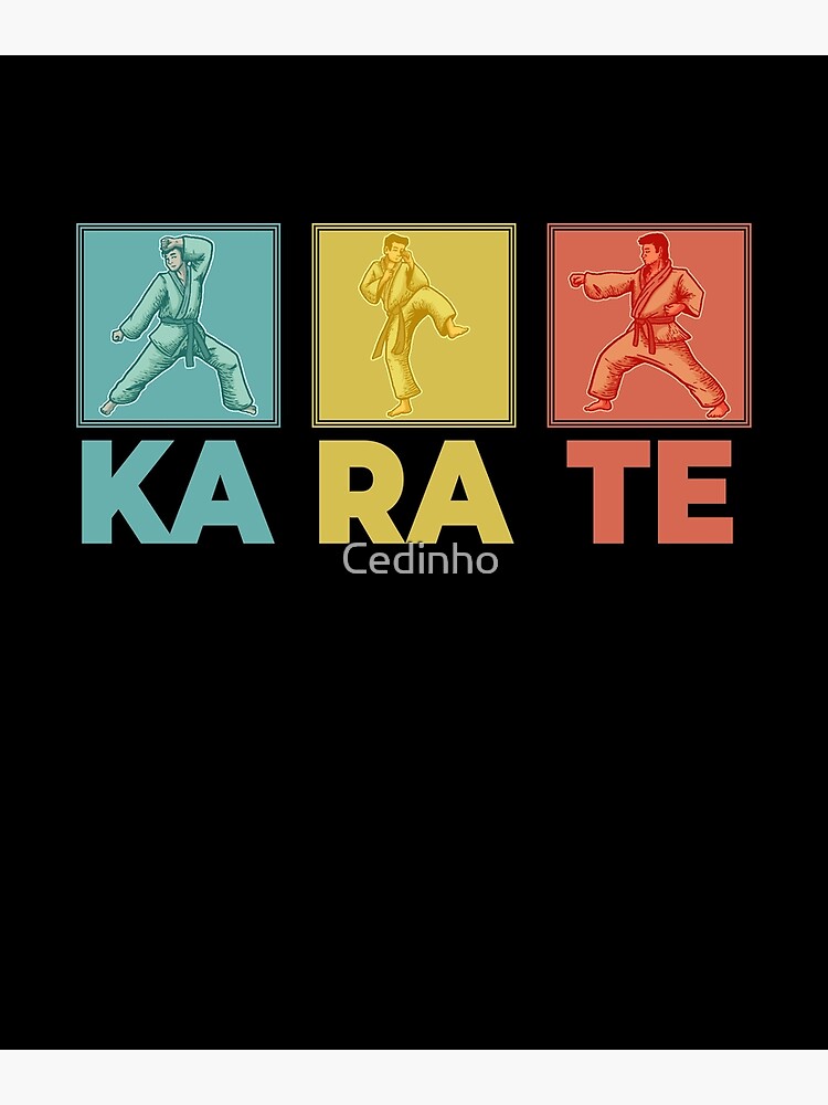 3 Shotokan, Kumite and Goju Ryu Karate Fighter Retro Colors