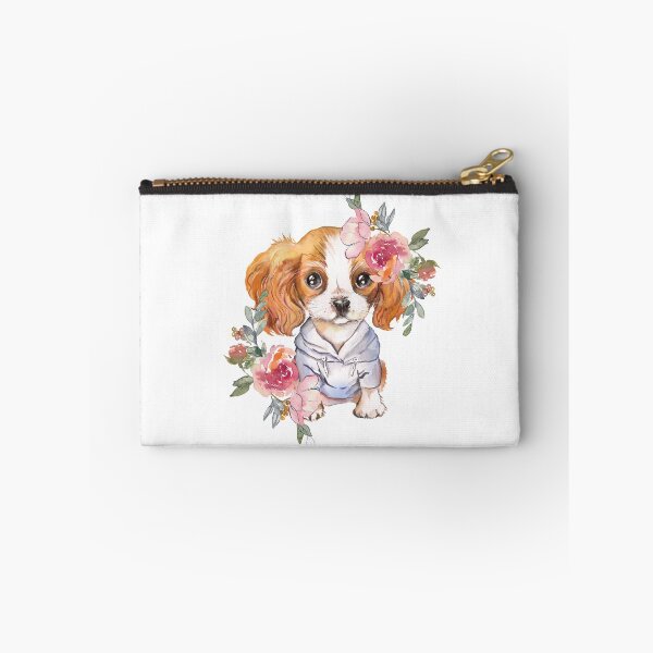 Item preview, Cute Cavalier King Charles Spaniel Puppy with Flowers designed and sold by adriana-holmes.