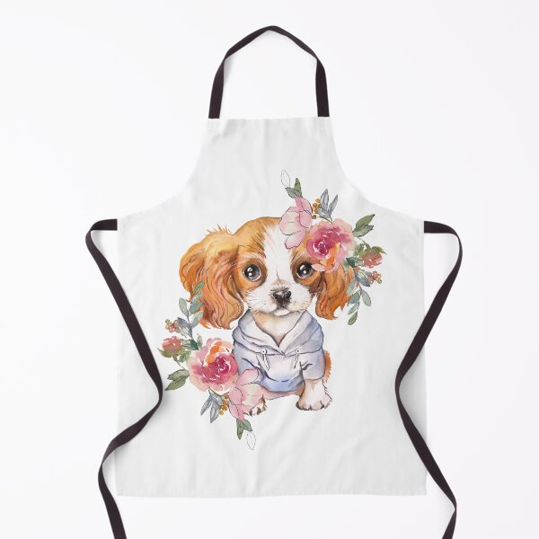 Item preview, Cute Cavalier King Charles Spaniel Puppy with Flowers designed and sold by adriana-holmes.