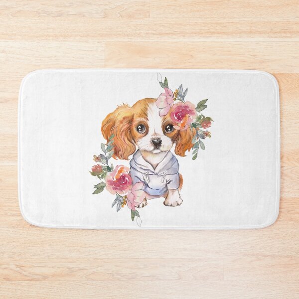 Item preview, Cute Cavalier King Charles Spaniel Puppy with Flowers designed and sold by adriana-holmes.