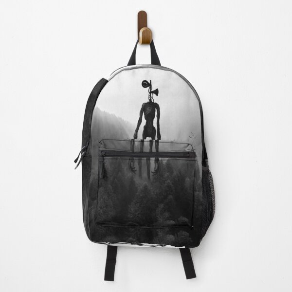 Vista previa del artículo con la obra «Cabeza de sirena en montaña de bosque de pinos Mochila negra», diseñado y vendido por Nishad4.
