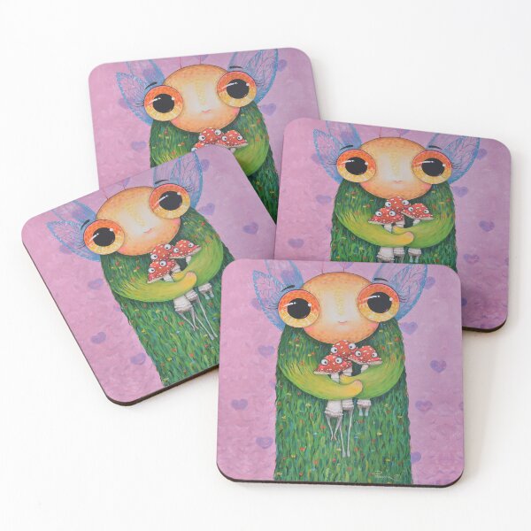 Item preview, Cute creature with big eyes. Spirit of autumn moss designed and sold by Aleksandra Paranchenko.