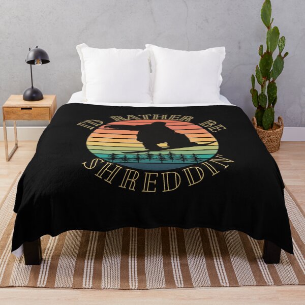 Item preview, I'd rather be shreddin', vintage sunset, snowboarding lover, snowboarding fan designed and sold by allycat57.