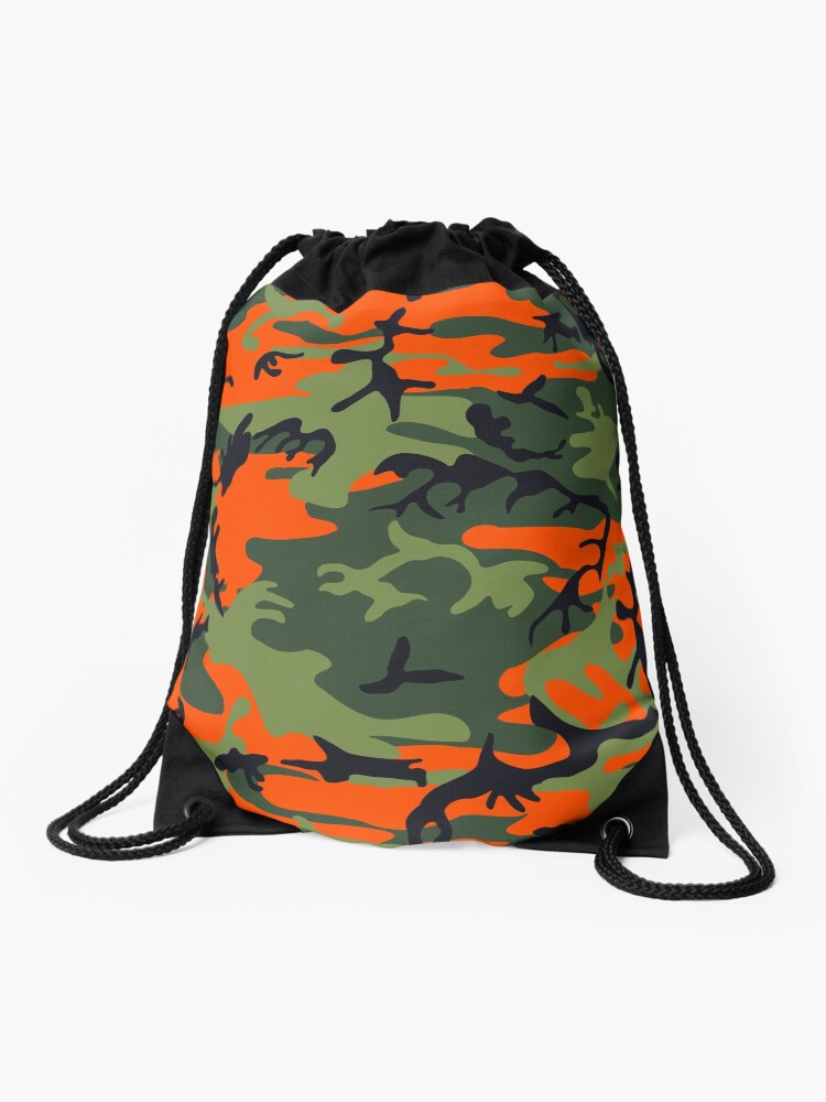 orange camo bag