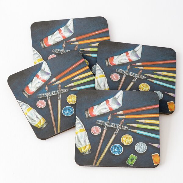 Item preview, Art Supplies on Black Background designed and sold by crannnk.