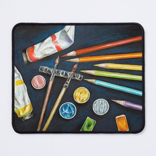 Item preview, Art Supplies on Black Background designed and sold by crannnk.