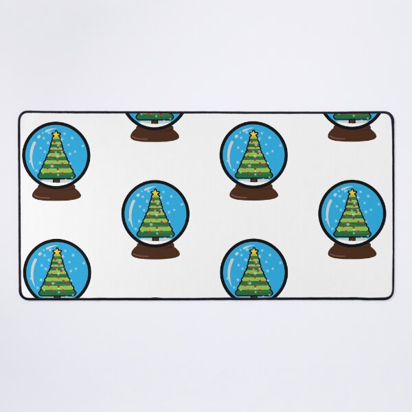 Snow Globe Christmas Tree Desk Mat