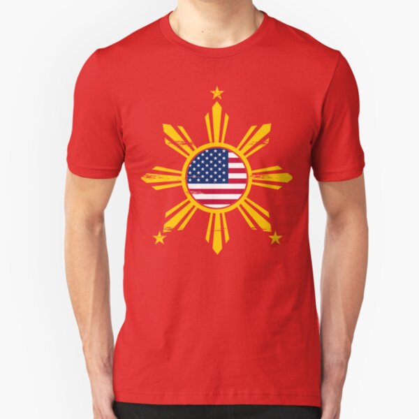 Filipino American Design Slim Fit T-Shirt