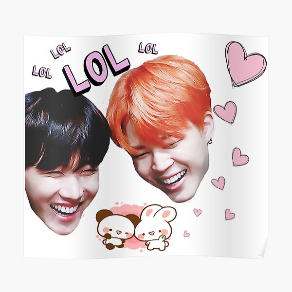 J-Hope and Jimin Laughing Heads Poster