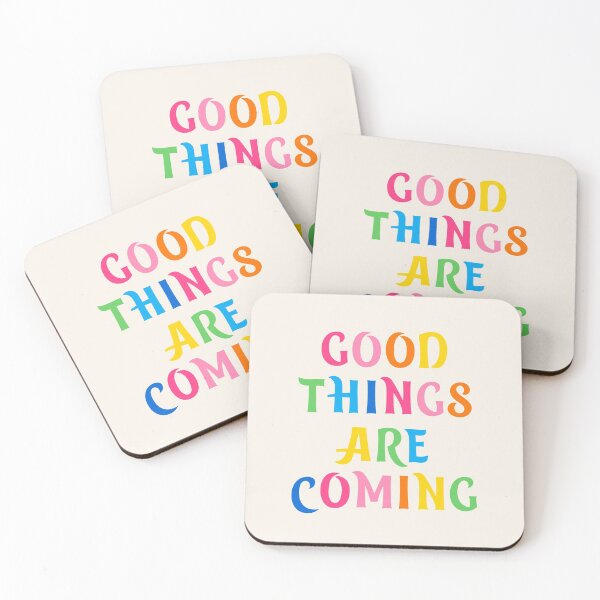 Item preview, Good Things Are Coming Sticker -Preppy Pink Quote - Girl Quote  - Preppy Aesthetic designed and sold by Nossikko.