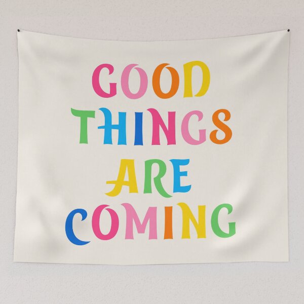 Item preview, Good Things Are Coming Sticker -Preppy Pink Quote - Girl Quote  - Preppy Aesthetic designed and sold by Nossikko.