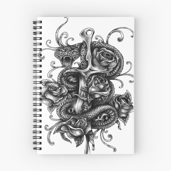 Artikelvorschau, Schwarze Rose Schlangenkunst entworfen und verkauft von BeeMeCreative.