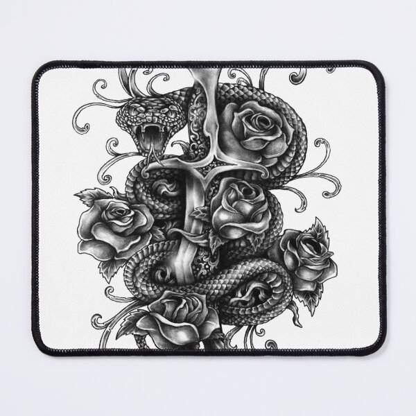 Item preview, Black Rose Snake Art designed and sold by BeeMeCreative.