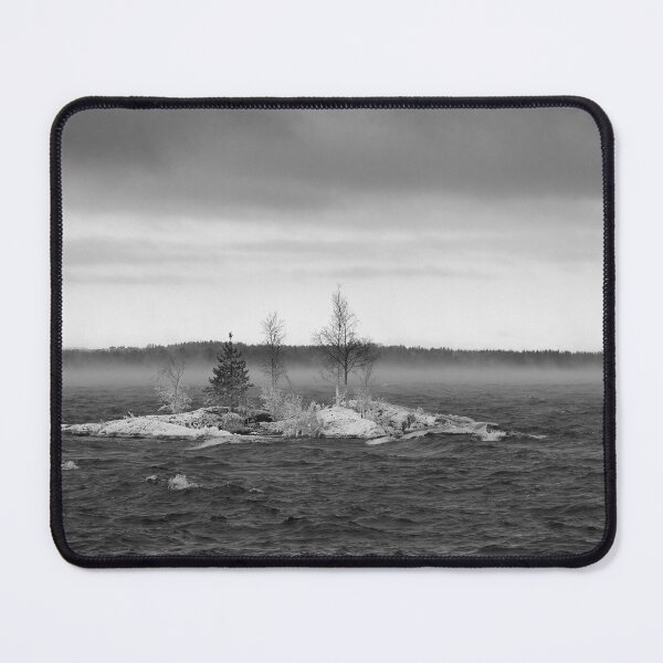 Item preview, The icy islet in Nasijarvi bw designed and sold by Jouko Lehto Photography.