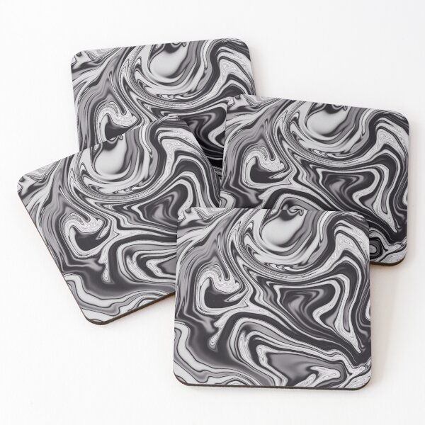 Item preview, Groovy 70s style Marble Swirls in Black and White designed and sold by lucybrownlane.
