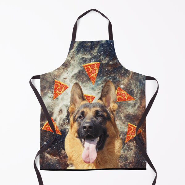 Item preview, German shepherd dog in flying pizza space, Collage Art, Surrealism designed and sold by avit1.
