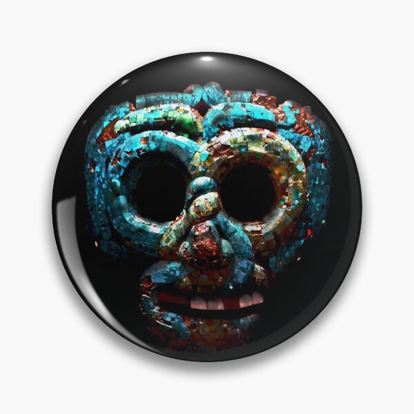 Item preview, Quetzalcoatl Turquoise Mosaic Aztec Mask designed and sold by signsandsymbols.