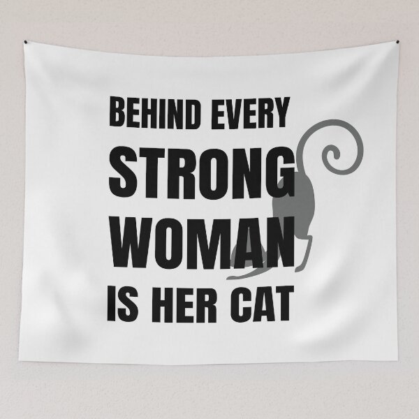 Item preview, Behind every strong woman is her cat black designed and sold by all-quotes.