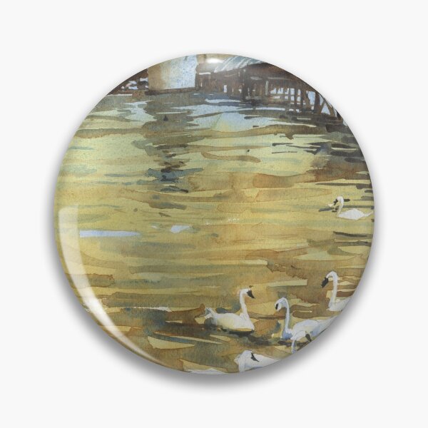 Item preview,  Swan artwork Lucerne Chapel Bridge artwork Switzerland painting designed and sold by rfoxphoto.