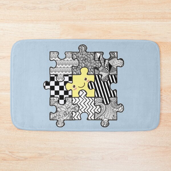 Item preview, Black & White Jigsaw Puzzle with a cute colored one designed and sold by BrainChaos.