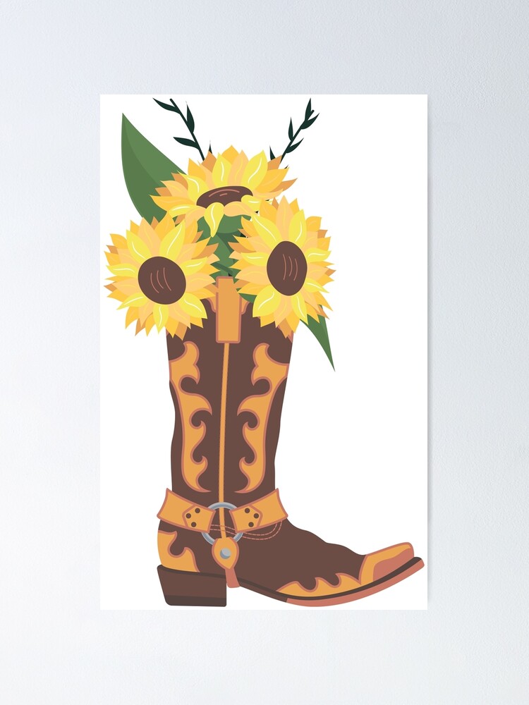 cowboy boots with sunflowers on them