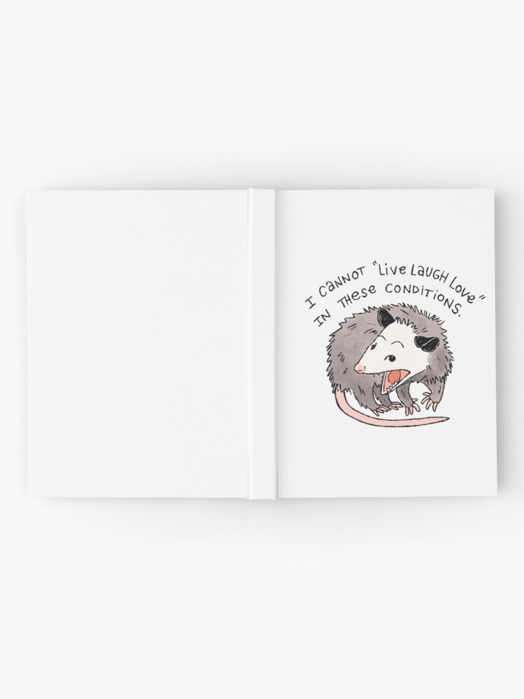 Thumbnail 2 of 3, Hardcover Journal, Opossum Live Laugh Love designed and sold by heyouwitheface.