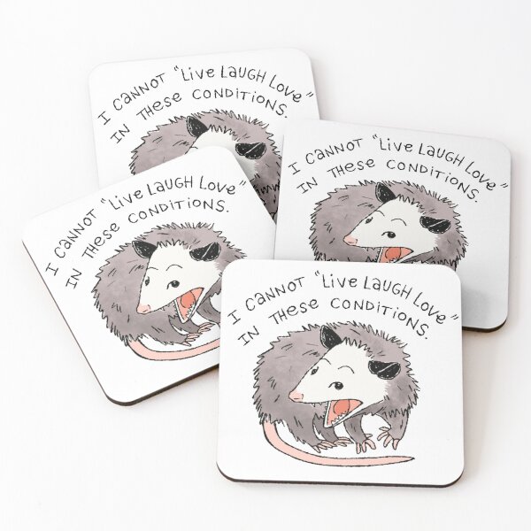 Opossum Live Laugh Love Coasters (Set of 4)
