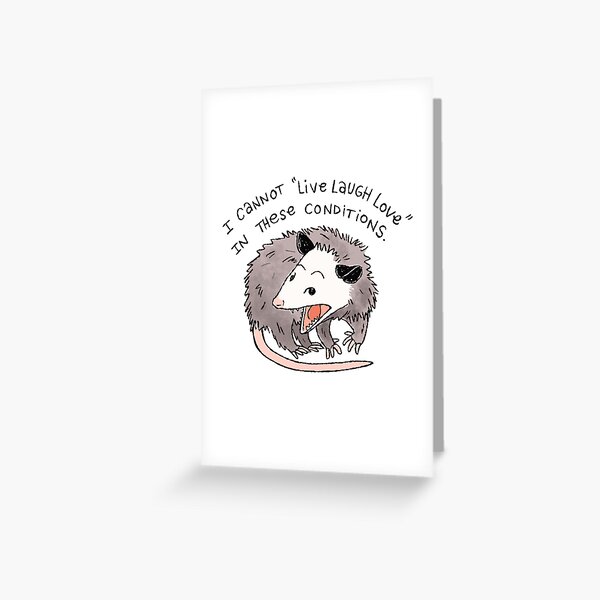 Opossum Live Laugh Love Grußkarte
