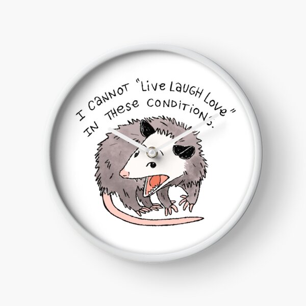 Opossum Live Laugh Love Clock