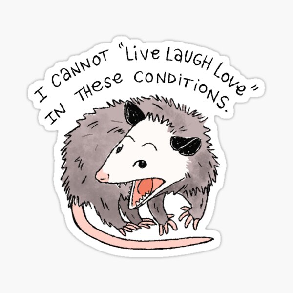 Opossum Live Laugh Love Sticker