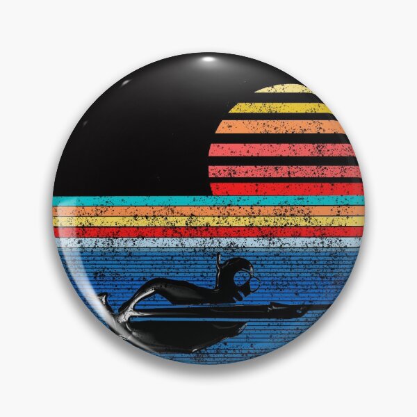 Item preview, Vintage sunset Retro Spearfishing Underwater Hunte freediving &r Scuba Diving designed and sold by Live  Today.