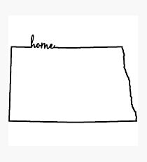 North Dakota Home outline Photographic Print