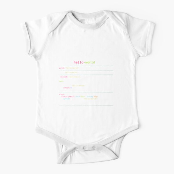 Hello World Short Sleeve Baby One Piece For Sale Redbubble