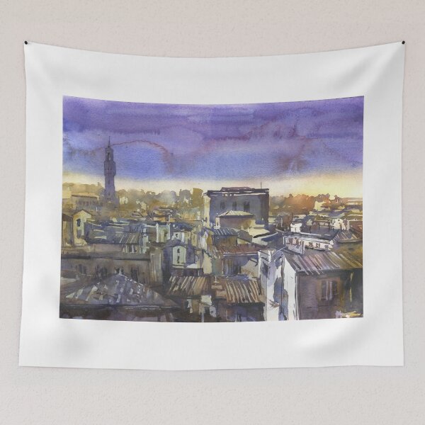 Item preview, Palazzo Vecchio and skyline of Florence, Italy at sunset designed and sold by rfoxphoto.